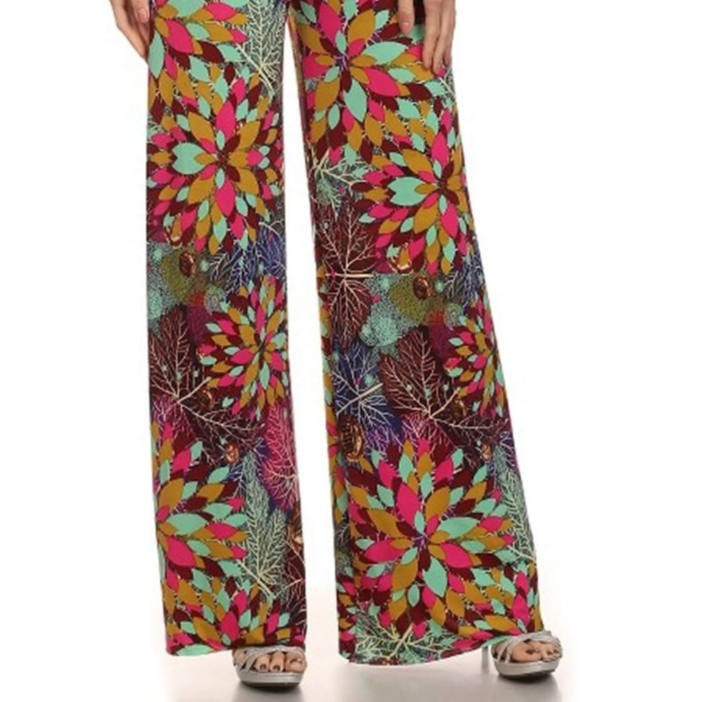 NWT Beautiful Lady's Printed Palazzo Pant - Picture 3 of 5